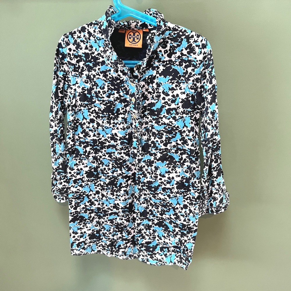 Tory‎ Burch Kids Girls Long Sleeve Critter Print Button Up Dress Size M